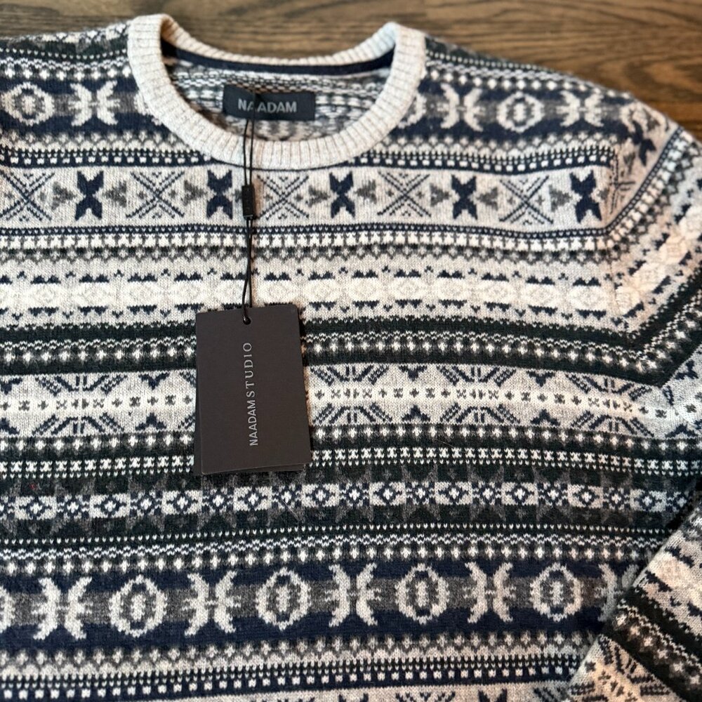 Naadam Gender Neutral Merino Cashmere Fair Isle Crewnwck